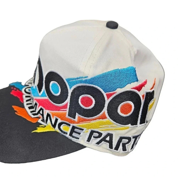 Rare Vintage Stripe Mopar Performance‎ Penstar Canvas Snapback Big Logo Hat - Picture 2 of 6